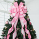 Christmas Tree Topper Christmas Wreath Bow, 52 13 inches Large Tree Toppers Bow with Snowflake Patterned for Xmas Tree Décor Christmas Home Indoor Outdoor Decoration Pink Christmas Tree Topper Christmas Wreath Bow, 52 13 inches Large Tree Toppers Bow with Snowflake Patterned for Xmas Tree Décor Christmas Home Indoor Outdoor Decoration Pink