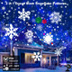 Christmas Projector Lights Outdoor, Brightness Increase 50% HD 2-in-1 Ocean Wave Snowflake LED Holiday Projector Lights Indoor 96 Patterns, Memory Function Waterproof 12 Slides for Party Garden...