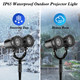 d Dual-Head Christmas Snowflake Projector Light Outdoor,IP65 Waterproof Christmas LED Projector Light Outside,180° Rotation Projector for Indoor,Patio Wall Window Decorations