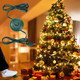 Power Cord 8ft with 8 Lights Modes Foot Switch for Christmas Tree Foot Switch Extension Cord Lights Raintight Plug Compatible Replacement for LED String Light X-Mas Tree (1/2inch, 1)