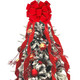 Christmas Large Bows Boxed, 45x12 Inches Gold Wired Red Velvet Bows with Long Tails for Wreath Floral, Christmas Tree Topper, Outside Red Bowknot for Wedding Car Garden Yard Front Door