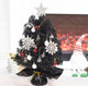 Senjie 23 Inch Mini Christmas Tree with LED Lights and Ornaments for DIY Christmas Decoration, Black