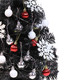 Senjie 23 Inch Mini Christmas Tree with LED Lights and Ornaments for DIY Christmas Decoration, Black