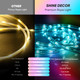 Shine Decor LED Rope Light RGB for Christmas, Color Changing Outdoor Rope Lighting Remote Control Waterproof Cold Resistant, 16FT Indoor Multicolor Twinkle Clear Tube Lights Festive Decoration