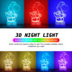 Yoshi 3D Night Light 16 Colors Christmas Lighting s RGB Touch Remote Controller Toys Super Mario Desk lamp for Children's Room Decoration Holiday s