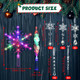 13 Pcs Christmas Snowflake Star Tree Topper Lighted Xmas Treetop with Hanging Icicle Crystal Christmas Tree Ornaments,Christmas Tree Decorations Year Party Supplies(Colorful, Fresh)