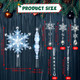 13 Pcs Christmas Snowflake Star Tree Topper Lighted Xmas Treetop with Hanging Icicle Crystal Christmas Tree Ornaments,Christmas Tree Decorations Year Party Supplies(White, Fresh)