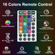 50Ft 375 LED RGB Color Changing Rope Lights Outdoor LED Rope Lights with Plug & Remote Waterproof 21 Colors Changing String Lights for Bedroom Party Wedding Patio Garden Holiday Lights Decoration