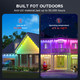 Permanent Outdoor Lights for House 100ft Smart ICRGB Outside LED Eaves Lights, IP67 Waterproof Eaves Lights for Christmas Halloween Holiday Decorations, Work with Alexa, Google Assistant
