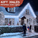 42ft Christmas Icicle Lights, 396 LED Outdoor/Indoor Cool White Fairy Lights with 8Modes, Plug-in Waterproof String Lights for Holiday, Wedding, Garden Decorations