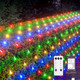 12ft x 5ft 360LED Christmas Net Lights, Connectable Outdoor Mesh Bush Lights with 8 Modes, Timer, Dimmer, Memory Function, Waterproof for Indoor Outdoor Decor.Multi-Color