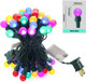 Christmas Light Frosted Multi Color 50 LED Globe String Light UL LED String Lights Plug in Indoor/Outdoor for Xmas Holiday Decor Green Wire Light Set Extendable G15 Glass Bulb