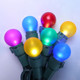Christmas Light Frosted Multi Color 50 LED Globe String Light UL LED String Lights Plug in Indoor/Outdoor for Xmas Holiday Decor Green Wire Light Set Extendable G15 Glass Bulb