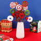 6 Pcs Christmas Tree Picks Candy and Lollipop Pick for Holiday Christmas Tree Decoration Striped Glitter Ornament for Xmas Tree Topper Party Decorations