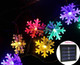 Solar Snowflake String Lights 20ft 30 LEDs Waterproof 8 Modes Solar Powered String Fairy Lights Christmas Lights Patio Lights Indoor Outdoor Lighting for Patio Holiday Party Gar