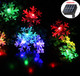 Solar Snowflake String Lights 20ft 30 LEDs Waterproof 8 Modes Solar Powered String Fairy Lights Christmas Lights Patio Lights Indoor Outdoor Lighting for Patio Holiday Party Gar