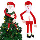 2 Pieces Large Christmas Tree Topper Santa Tree Topper in Red Hat and Long Arms Hugging Santa Clause Decorations Christmas Santa Leg Decoration Xmas Trees Ornament for Christmas Party Decor