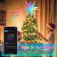 Christmas Star Tree Topper, 13Inch Smart Lighted Treetop Christmas Tree Decorations, Bluetooth App Control Music Sync Color Changing LED Christmas Light with Remote, Indoor and Outdoor
