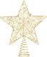 STOBOK Christmas Tree Topper Star,Glittler Lights Xmas Tree-top Lamp Ornament Party Home Christmas Tree Decor,Golden,10 x 12 inch