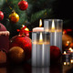 Grey Acrylic Flameless Candles, 5 Pack Plexiglass Pillar Candle Set, Warm White Light Electric Candles Battery Operated with 2 Remote and Timer for Valentines, Christmas, Bars and Hotel Decoration