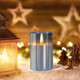 Grey Acrylic Flameless Candles, 5 Pack Plexiglass Pillar Candle Set, Warm White Light Electric Candles Battery Operated with 2 Remote and Timer for Valentines, Christmas, Bars and Hotel Decoration