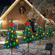 4 Pcs 37In Solar Christmas Tree Lights Solar Outdoor Christmas Tree with Waterproof 80 Lights Christmas Solar Lights Christmas Outdoor Light for Decor Garden Yard Pathway