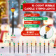 Sumind 1 Set 18 FT Christmas Pathway Lights Outdoor, 10 Bubble Candle Christmas Lights IP44 Waterproof, Glitter Bubble Lights with Stakes for Outdoor Driveway Sidewalk Yard Patio Decoration