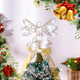 Sumind Angel Christmas Tree Topper Bow 9 Inch Lighted Christmas Tree Topper Glittered Angel Tree Topper with 30 LED String Light Christmas Tree Ornament Xmas Tree Decoration Supplies(Gold)