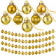Sumind 48 Pieces Christmas Mini Balls Ornaments 1.2 Inch Miniature Glitter Balls Xmas Tree Small Hanging Decorations Pendants for Holiday Party Wedding Home DIY Craft Decor(Classic Style,Gold)
