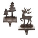 Sungmor Christmas Stocking Holders, 2PC Cast Iron Mantel Hooks Home Decor Holiday s, Heavy-Duty Anti-Slip Fireplace Hangers, Christmas Tree Reindeer Pattern Hooks for Xmas Shelf Topper Decoration