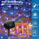 Christmas Projector Lights Outdoor, RGBW Christmas Snowfall Projector Lights Rotating Falling Snow Projector with Remote Control Landscape Lights for House Yard Garden Halloween Christmas Decor