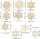 T-Antrix 50pcs DIY Wooden Snowflakes Unfinished Wood Ornaments Cutouts Christmas Wood Snowflake for Christmas Decoration Christmas Tree Hanging Embellishments and Craft DIY with Strings