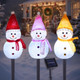 Solar Christmas Pathway Lights Outdoor Decor, Set of 3 Led Snowman Stake Lights, Waterproof Walkway Landscape Lights for Winter Yard, Garden, Solar Christmas Decorations (3pcs-Snowman A)