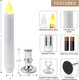 Christmas Window Candles - 9.3in Flameless Taper Candles with Suction Cups Flickering Timer for Halloween Christmas Wedding Home Decor Candlesticks Fireplace (6pcs-Silvery) Christmas Window Candles - 9.3in Flameless Taper Candles with Suction Cups Flickering Timer for Halloween Christmas Wedding Home Decor Candlesticks Fireplace (6pcs-Silvery)