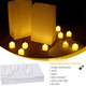Tarpop 50 Pcs Luminary Bags and 50 Pcs Flameless Candles Christmas Luminaries Candle Bag with LED Flameless Tealights Candles for Wedding, Party, Christmas, Outdoor Decorations