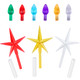 Ceramic Christmas Tree Replacement Lights Bulbs, Flame Shape Light up Artcraft Accessories for Ceramic Tree, Multicolor Medium Twist Light Ornaments, 120Pcs + 3 Star Ceramic Christmas Tree Replacement Lights Bulbs, Flame Shape Light up Artcraft Accessories for Ceramic Tree, Multicolor Medium Twist Light Ornaments, 120Pcs + 3 Star