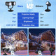 Snowflake Christmas Projector Lights Outdoor,Snowfall Projector Dynamic 360° Rotating Double Head Projector Lights,IP65 Waterproof Projector Led Lighting for Garden Patio Landscape Xmas Decorations