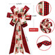 Christmas Tree Topper, 30 x 13 Inches Handmade Buffalo Plaid Decorative Bow, Red Black Christmas Bow Topper, Rustic Farmhouse Xmas Decorations Home Decor Christmas Tree Topper, 30 x 13 Inches Handmade Buffalo Plaid Decorative Bow, Red Black Christmas Bow Topper, Rustic Farmhouse Xmas Decorations Home Decor