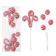 4pcs Set Christmas Ornaments, Christmas Tree Woolen Red White Candy Cane Curly Pick, Christmas Tree Topper Decorations Home Vase Holiday Party Supplies