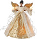 The Bridge Collection 14" Golden African American Angel Tree Topper - Beautiful Gold and White Black Angel Lighted Tree Topper for Christmas Tree