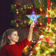 Christmas Star Tree Topper Lights 9.5 inch with Versatile Remote Controller Treetop Christmas Decoration Light Bethlehem Star (LED Color-Changing 3AA Battery Powered)