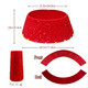 Christmas Tree Skirts Christmas Tree Bottom Cover Decoration with 8 Light Modes 30 LED Lights 28.3Inch Red Sequin Christmas Tree Collar Colored Light for Holiday Decoration Party
