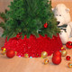 Christmas Tree Skirts Christmas Tree Bottom Cover Decoration with 8 Light Modes 30 LED Lights 28.3Inch Red Sequin Christmas Tree Collar Colored Light for Holiday Decoration Party