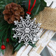 Topadorn Christmas Snowflake Pewter Ornament Solid Vintage Metal Decoration, Holiday Hanging Decorative Pewter for Home & Office, 2''H