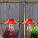 2 Pack Solar Lights Lantern Lamp with Shepherd Hook, Christmas Outdoor Decor, Solar Lantern,Metal Waterproof Edison Bulb Lights , Outdoor Garden Decorations Lights for Yard and Pathway (Red)