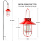 2 Pack Solar Lights Lantern Lamp with Shepherd Hook, Christmas Outdoor Decor, Solar Lantern,Metal Waterproof Edison Bulb Lights , Outdoor Garden Decorations Lights for Yard and Pathway (Red)