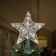 Xmas Tree Topper- Star Christmas Tree Topper, Christmas Decoration, Star Treetop Light, Metal Christmas Treetop for Christmas Home Decoration(Silver, 25 x 30cm)