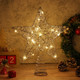 Xmas Tree Topper- Star Christmas Tree Topper, Christmas Decoration, Star Treetop Light, Metal Christmas Treetop for Christmas Home Decoration(Silver, 25 x 30cm)