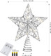 Toyvian Christmas Tree Topper Star,Christmas Decorations Lighted Wire Xmas Tree Star for Christmas Tree Ornament (12 Inch, Silver)