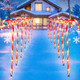 24 Pcs 28 Inch Christmas Candy Cane Lights LED Christmas Pathway Marker 8 Lighting Modes Walkway Stakes Lights with 216 Warm Red Lights for Outdoor Holiday Walkway Patio Garden Yard Lawn Xmas Decor